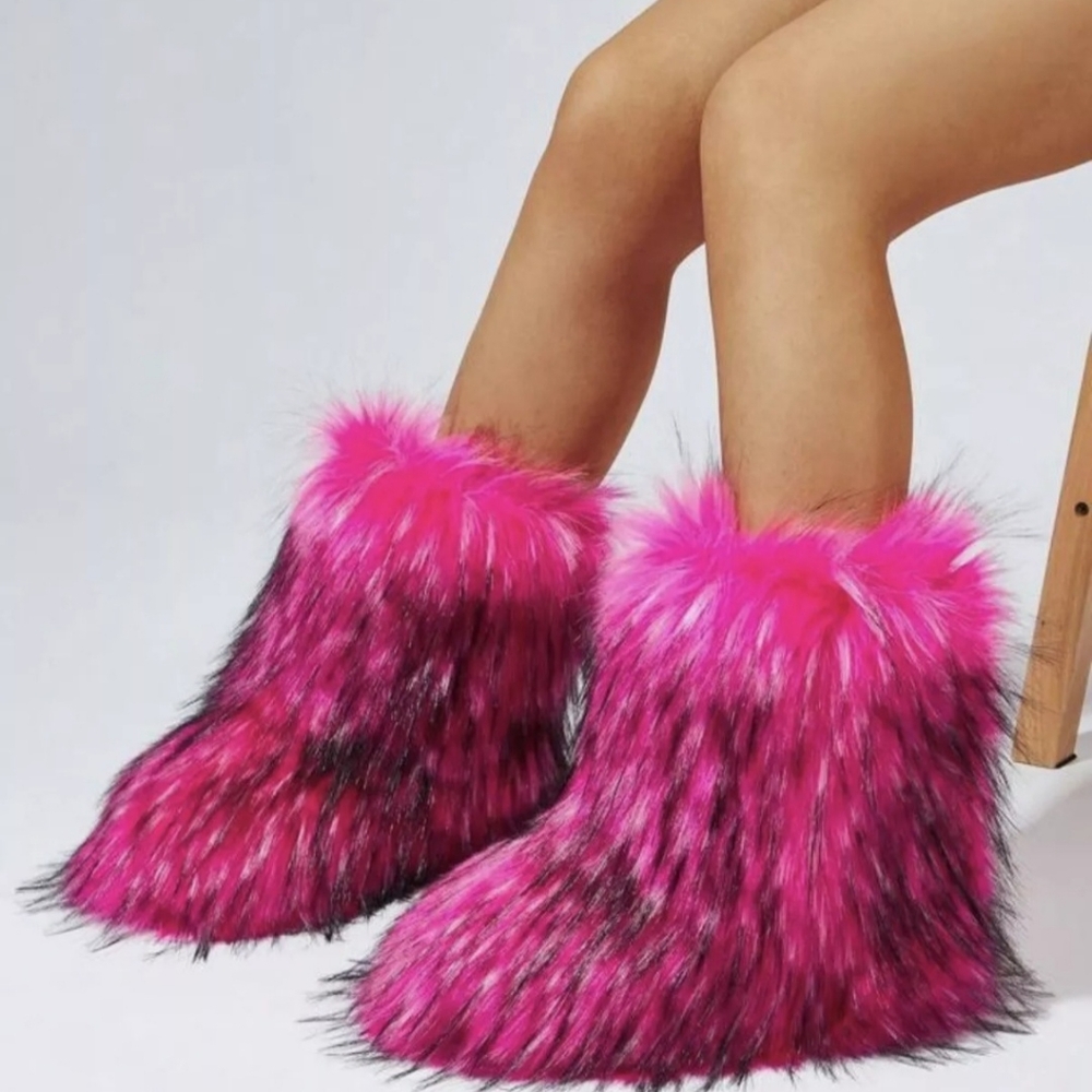 Pink Fur Rave Boots 11 - Picture 5 of 5